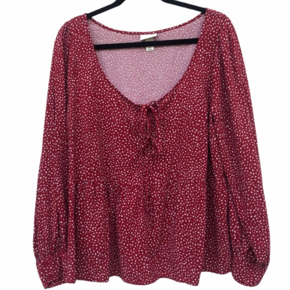 Ava& Viv Romantic Cottagecore ruffle blouse 1X